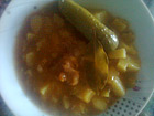 Снимка 1 от рецепта за Картофена манджа с анешко и кисели краставички