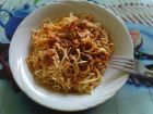Снимка 1 от рецепта за Спагети с кайма, домати, чесън и гъби